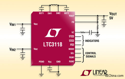 ���������Ƴ��pݔ�롢��늉�����ͬ������-������ DC/DC �D�Q�� LTC3118