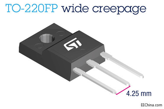 ST�Ƴ��¿�YMOSFET��ȫ���׿�1500V TO-220FP ������g����b���ʾ��w��