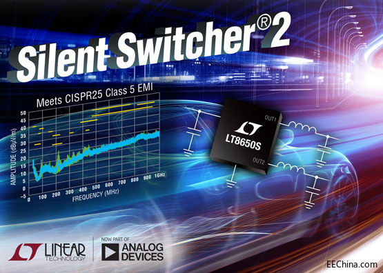 ���������Ƴ�42V���pͨ�� 4A (IOUT)��ͬ�������� Silent Switcher 2