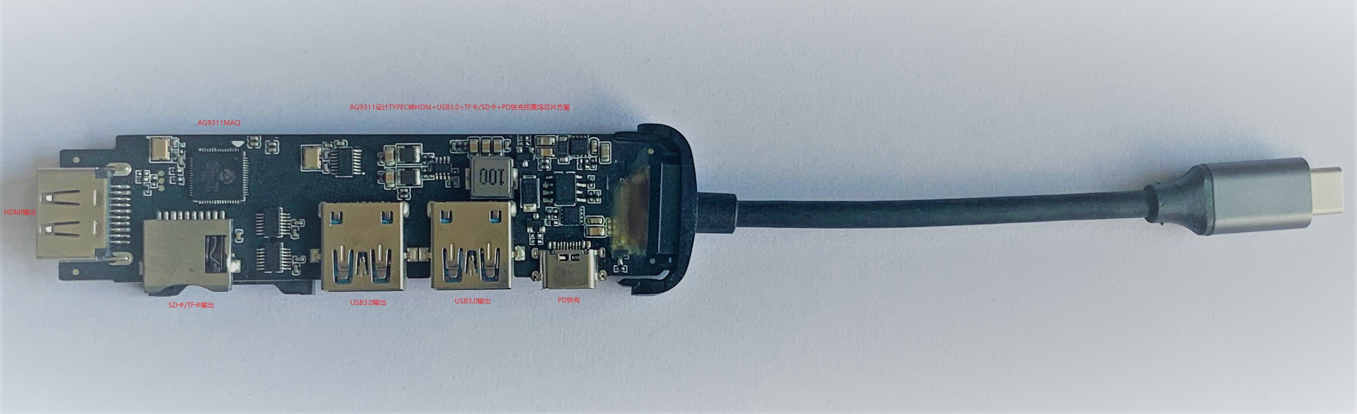 TYPEC�DHDMI+USB3.0+PD���+SD��/TF�� Docking�OӋ����|AG9311MAQ�OӋType-C Docking����ԭ��Ԕ��