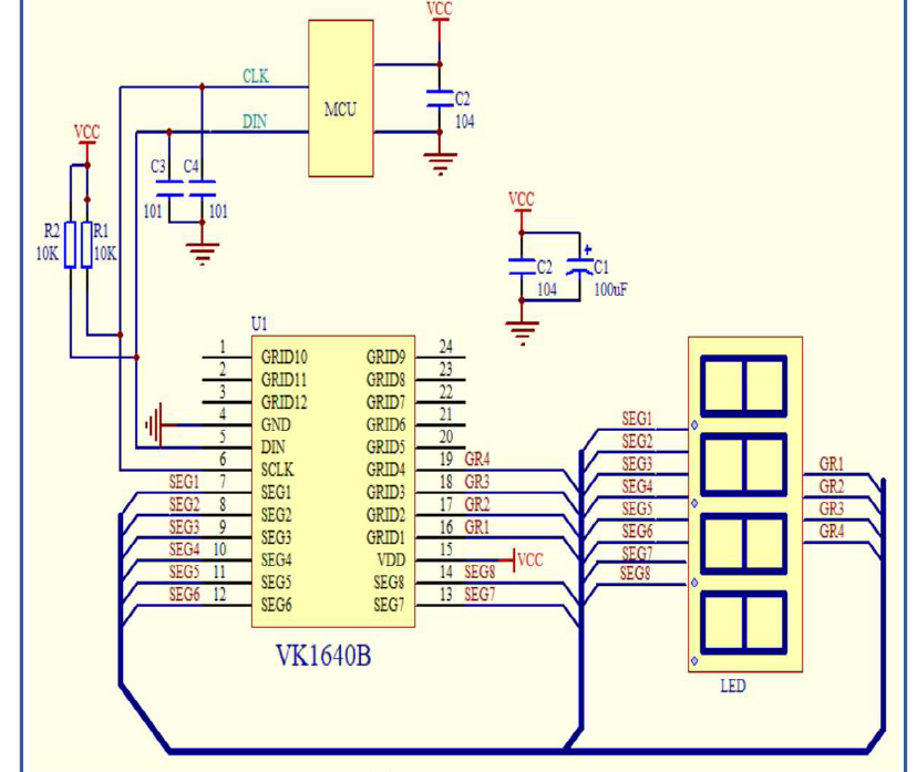 VK1640B SSOP24 �ɾ����нӿ� 128�c� ���� RC ��ʎ LED���@��оƬ