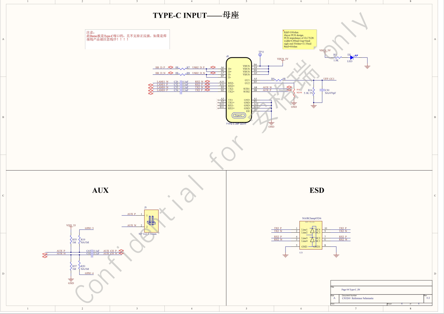 CS5260demoboard·|CS5260·ԭD|TYPECDVGA·OӋ