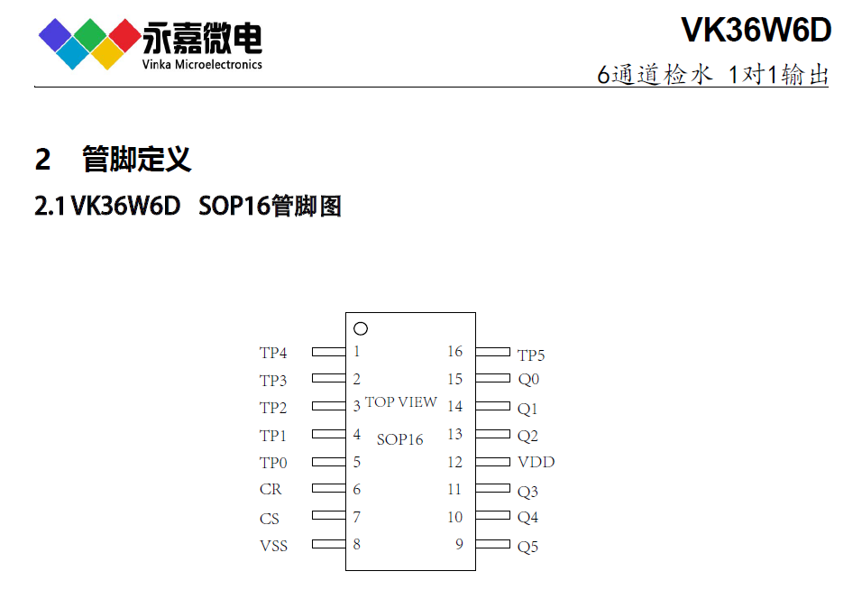 6ͨҺ�wˮλ�z�yIC/Һλ�z�yоƬ/���ɔ_ˮλ�z�yVK36W6D SOP16  FAE֧��