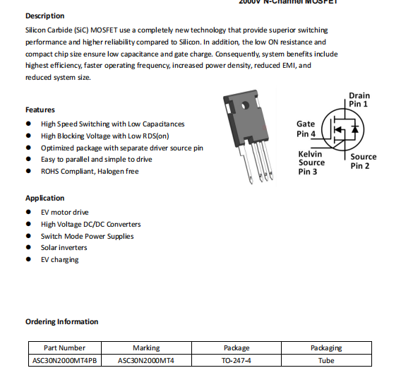̼MOS늉2000V98m/ASC30N2000MT4PB