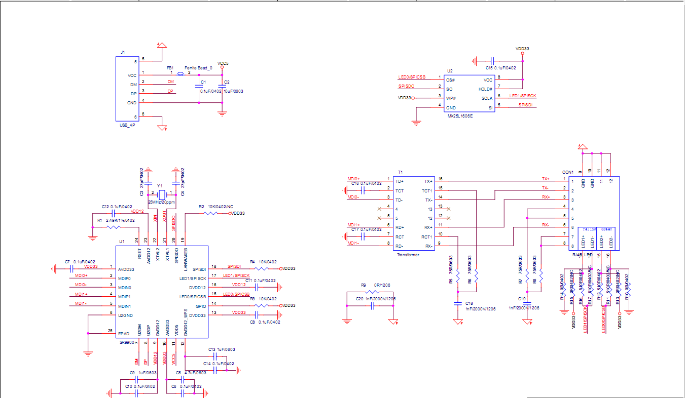SR9900ԭD|SR9900OӋ·|USB2.0ӿ̫WоƬ·