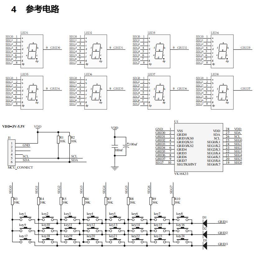 LEDa·ICɔ_@оƬVK16K33CQ QFN20ӟxͷ