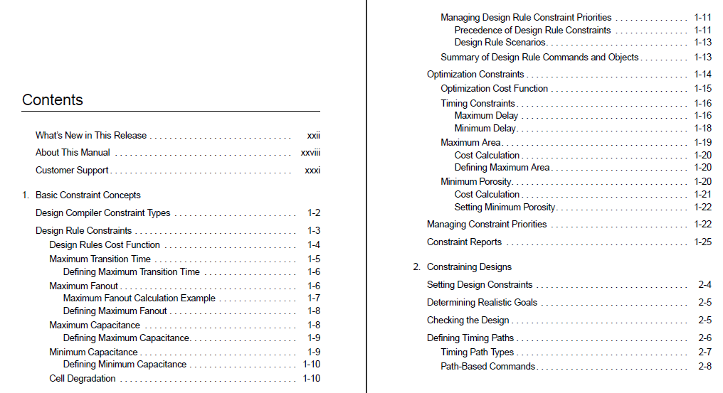 Design Compiler Reference manual Timing and Constraints
