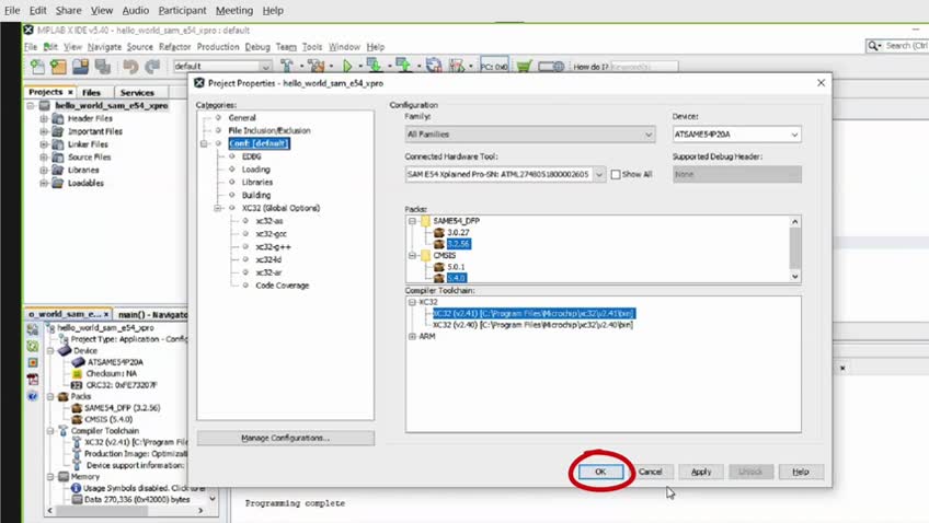ʹMPLAB® Harmony v3SAME54ĵһĿҕl