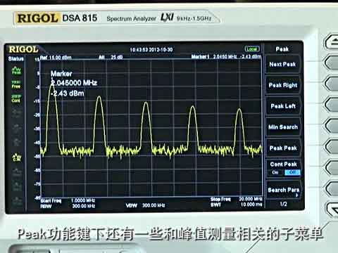 RIGOL�l�V�x����������ʾ��Peak�đ���ҕ�l